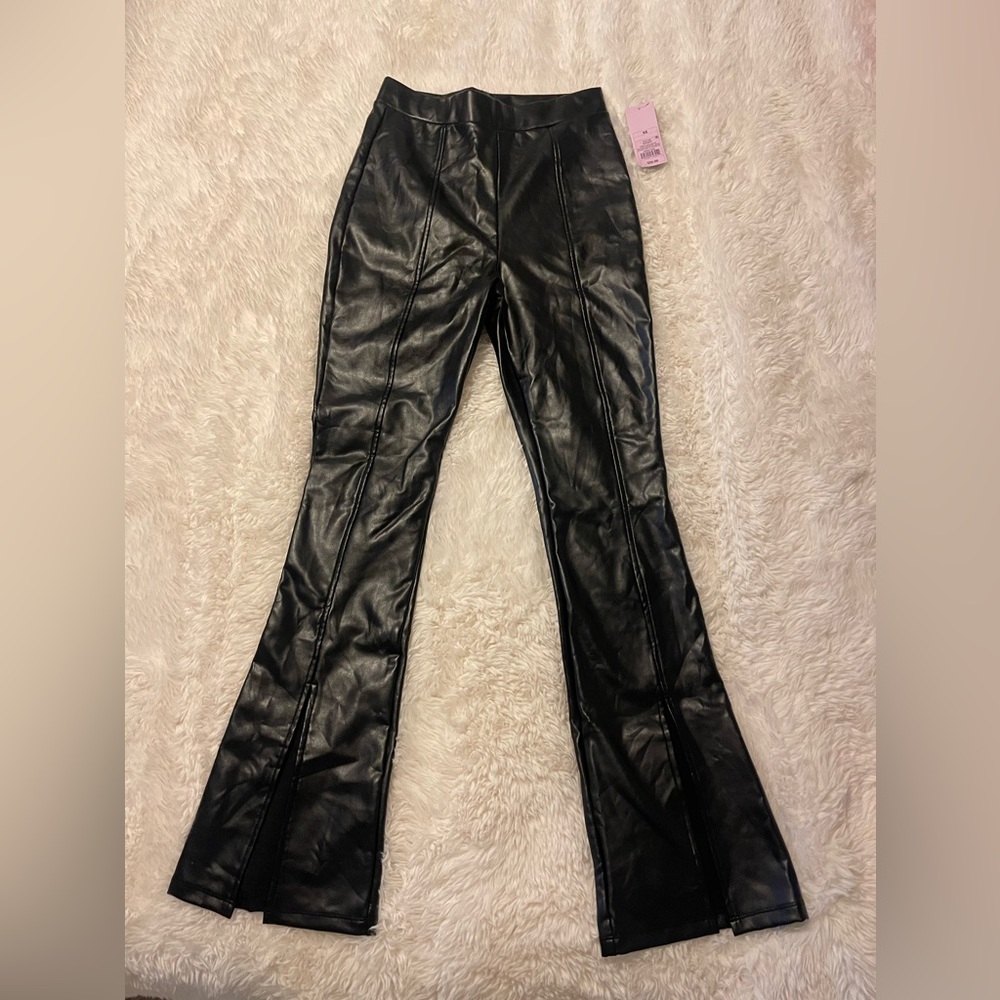 Faux Leather Flare Pants